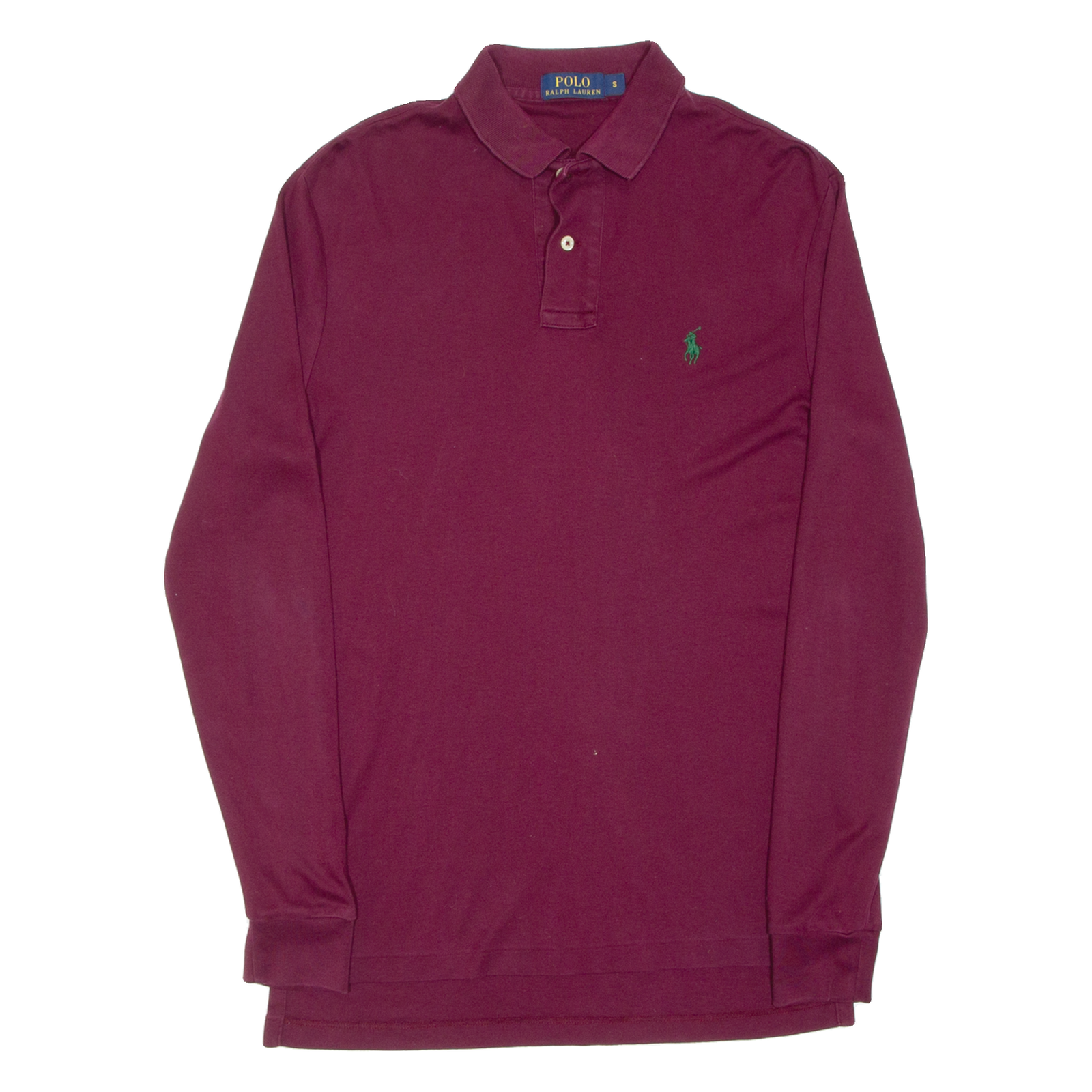 POLO RALPH LAUREN Mens Polo Shirt Maroon Long Sleeve S Refurbished - N/A refurbished available on Cerqular