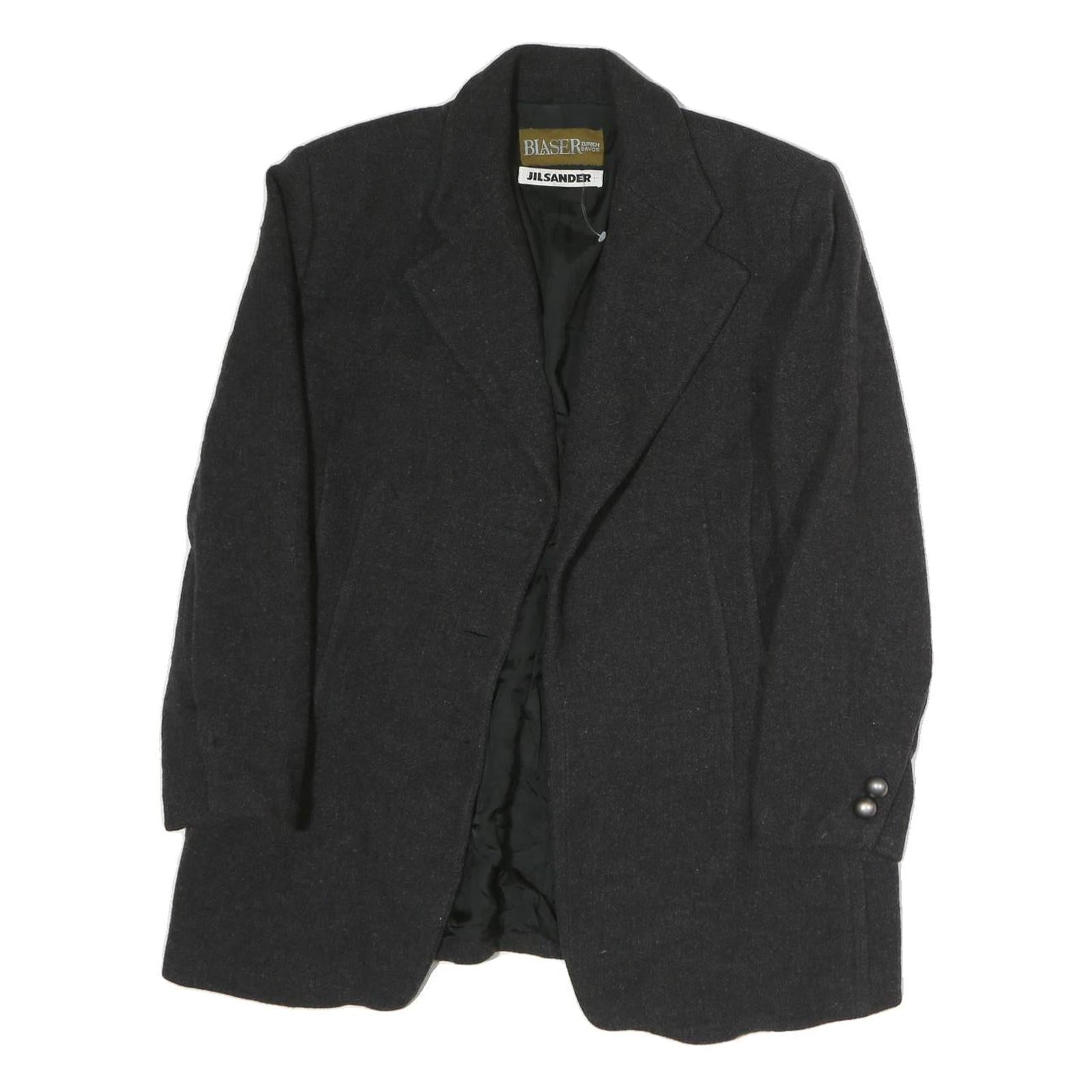 BLASER Womens Black Wool Classic Jacket M Button Closure Plain Stylish Refurbished - N/A refurbished available on Cerqular