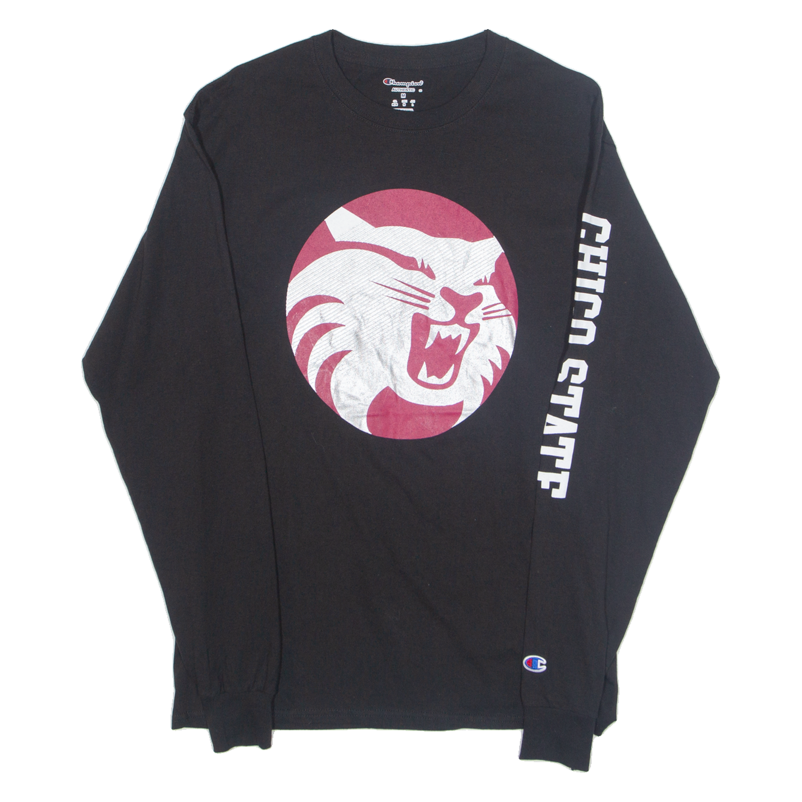 CHAMPION Chico State Mens T-Shirt Black Long Sleeve USA M Refurbished - N/A refurbished available on Cerqular
