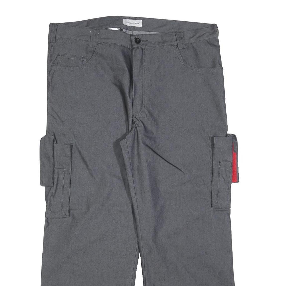 WORK FASHION Mens Grey Cotton Blend Regular Fit Cargo Trousers W36 L27 Utility Refurbished - N/A refurbished available on Cerqular