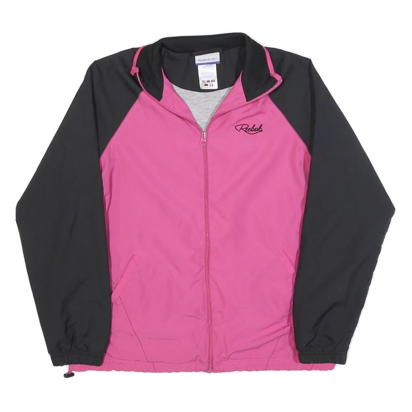 REEBOK Womens Pink & Black Jacket Polyester Blend Zip UK 10 Casual Sportswear Refurbished - N/A refurbished available on Cerqular