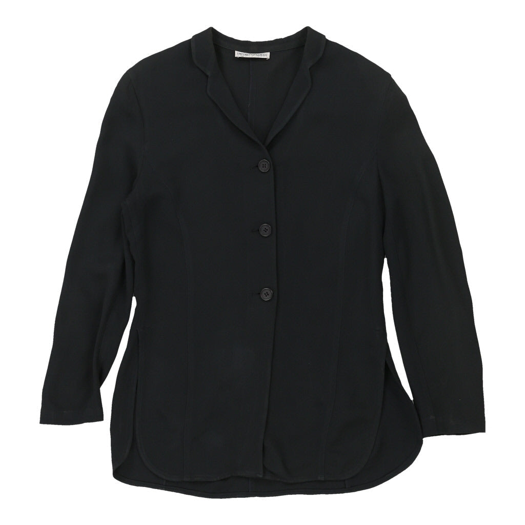 Emporio Armani Long Sleeve Top - Large Black Viscose Blend | Size: large Refurbished - N/A (Preloved Designer is not a specific brand, it refurbished available on Cerqular