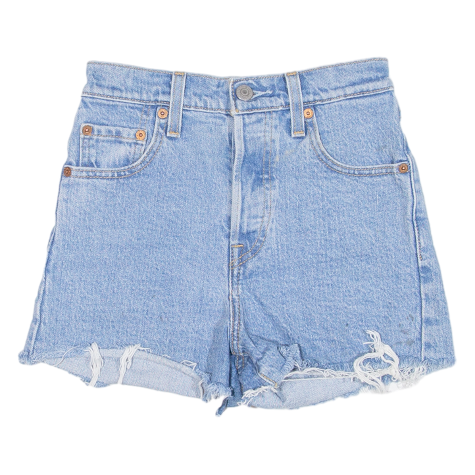 LEVI'S Ribcage Womens Denim Shorts Blue XXS W23 Refurbished - N/A refurbished available on Cerqular