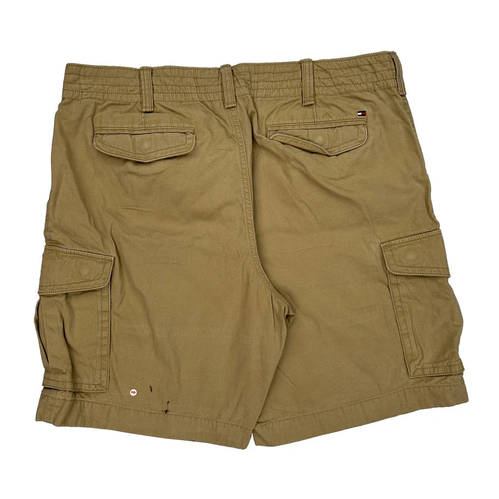 Tommy Hilfiger Cargo Shorts - 37W 10L Khaki Cotton Refurbished - Thrifted (note: this is a term often used to describe second- refurbished available on Cerqular