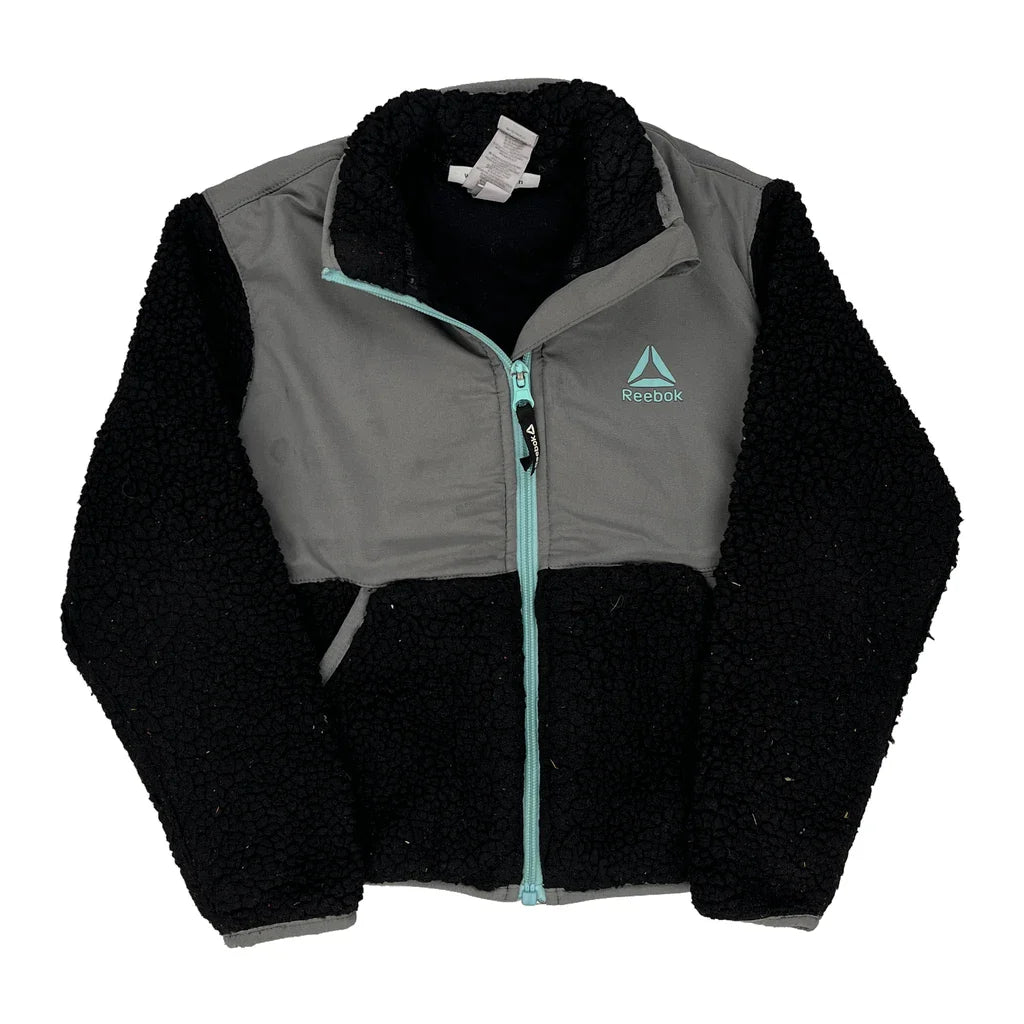 Age 4-5 Reebok Fleece Jacket - XS Black Polyester Refurbished - Thrifted (note: this is a term often used to describe second- refurbished available on Cerqular
