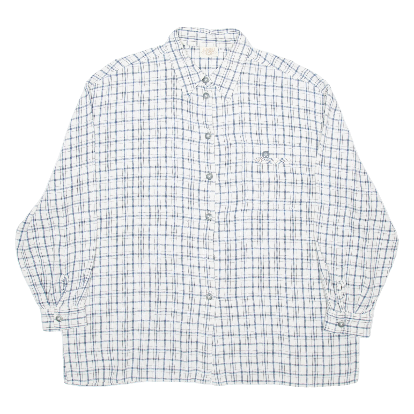 NEWPORT Mens Shirt White Check Long Sleeve 2XL Refurbished - N/A refurbished available on Cerqular