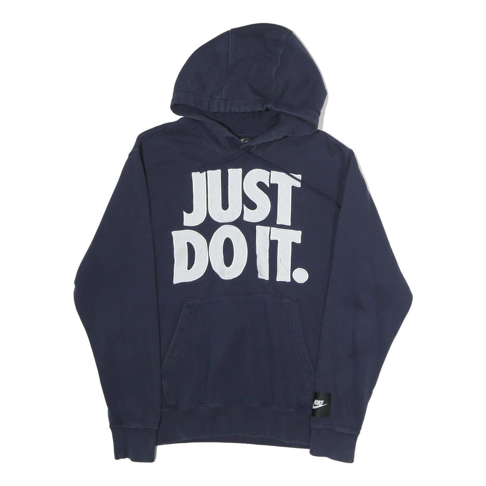 NIKE Mens Navy Blue Hoodie M Just Do It Pullover Sweatshirt Sportswear Refurbished - N/A refurbished available on Cerqular