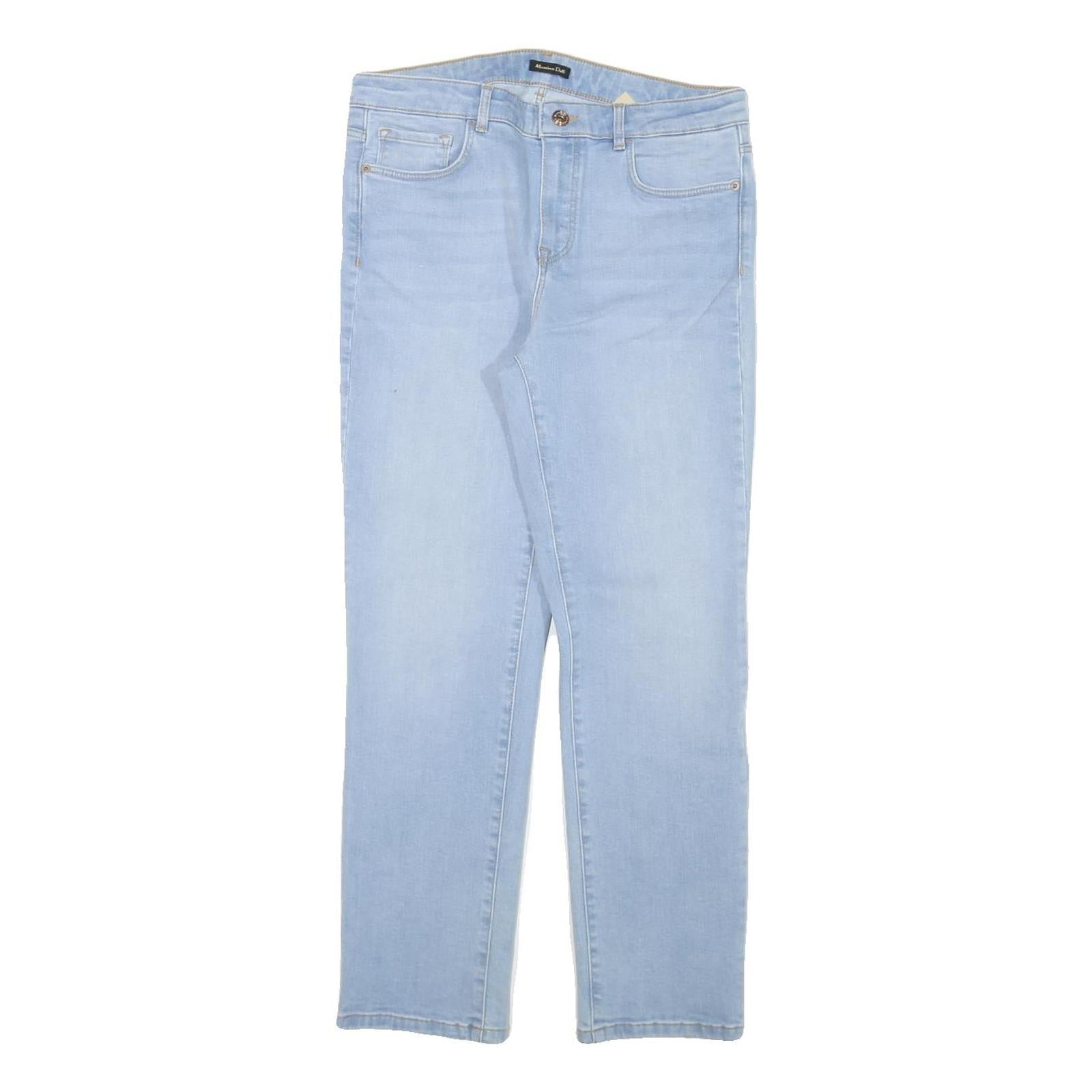 MASSIMO DUTTI Womens Jeans Blue Regular Straight Denim Light W30 L27 Casual Zip Refurbished - N/A refurbished available on Cerqular