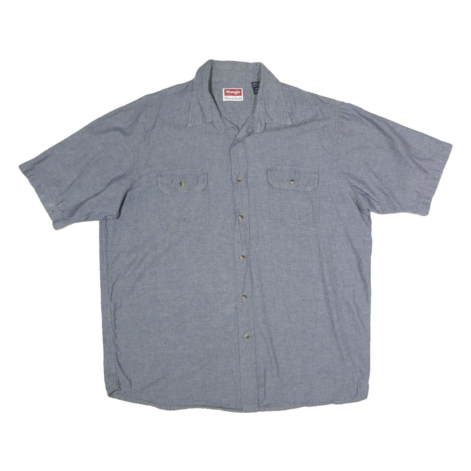 WRANGLER Mens Blue Shirt XL Cotton Blend Casual Button Pocket Comfortable Refurbished - N/A refurbished available on Cerqular