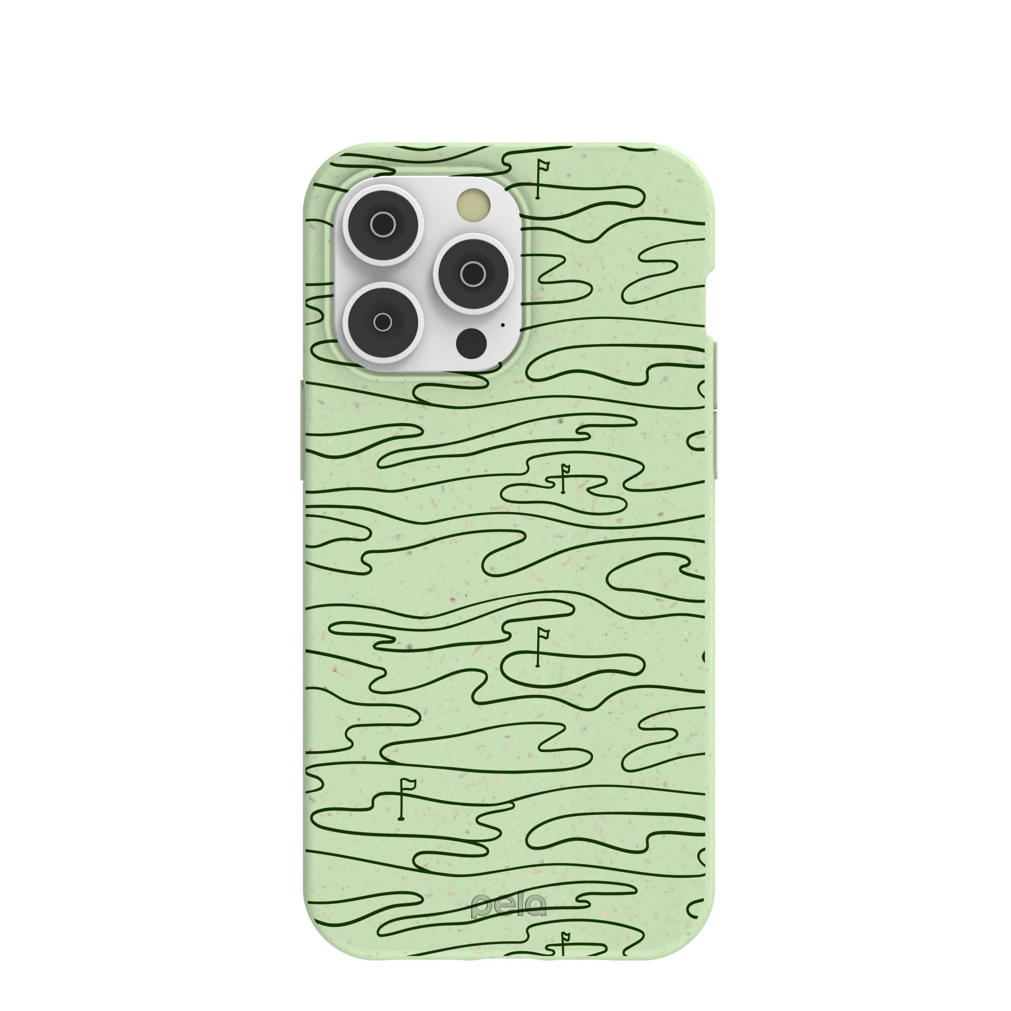 Sage Green Fairway iPhone 14 Pro Max Case Refurbished - Pela Case refurbished available on Cerqular