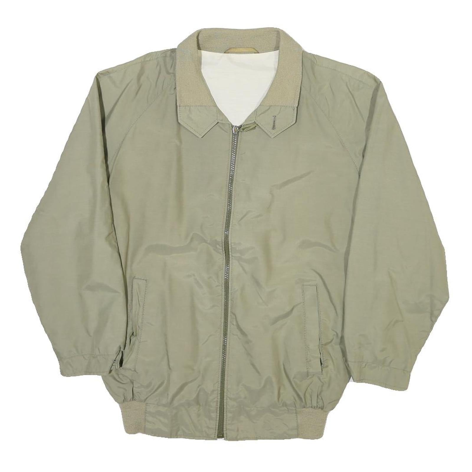 Mens Beige Lightweight Zip Jacket M Polyester Blend Plain Casual Outerwear Refurbished - N/A refurbished available on Cerqular