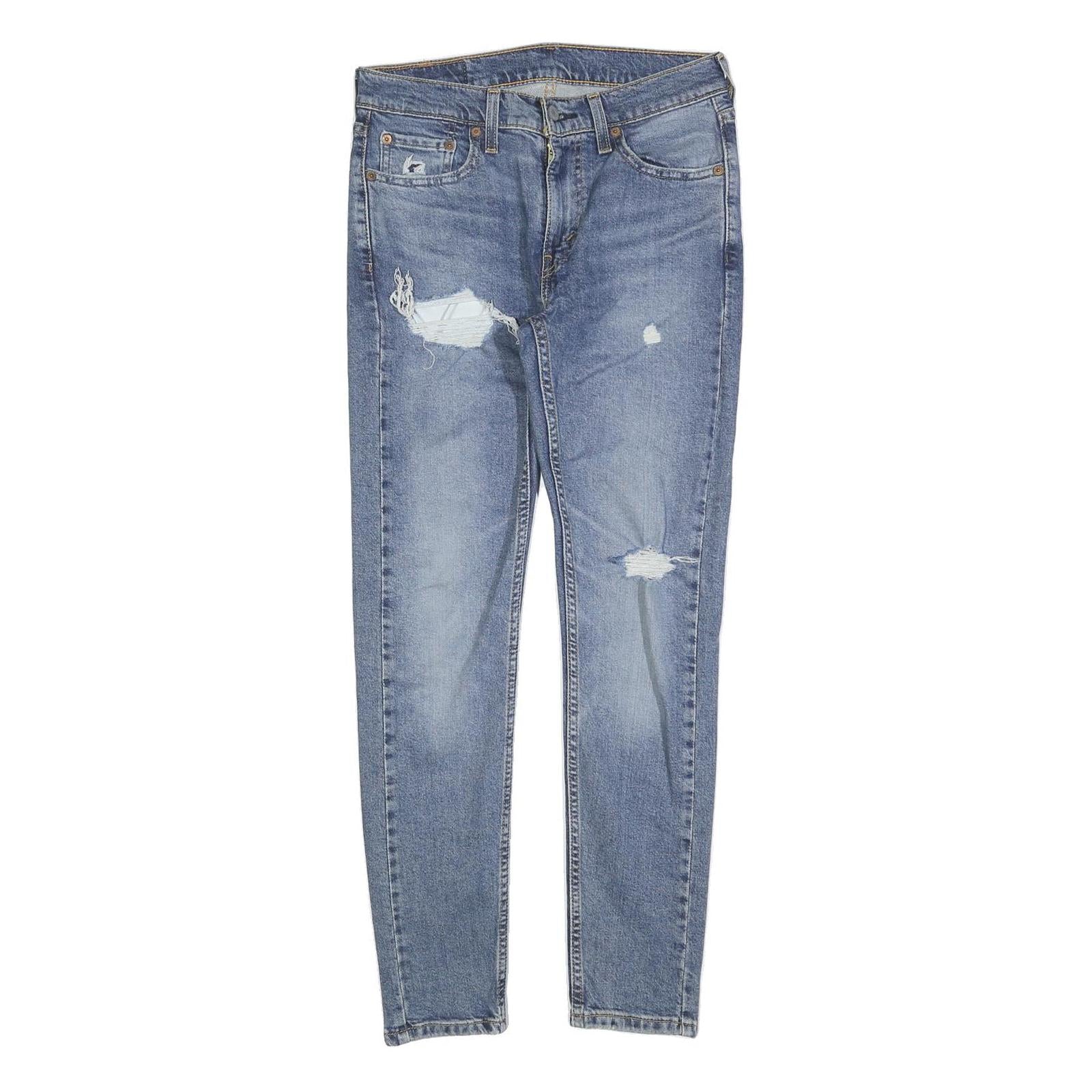 LEVI'S 519 Mens Slim Blue Denim Rinse W30 L30 Distressed Jeans Refurbished - N/A refurbished available on Cerqular