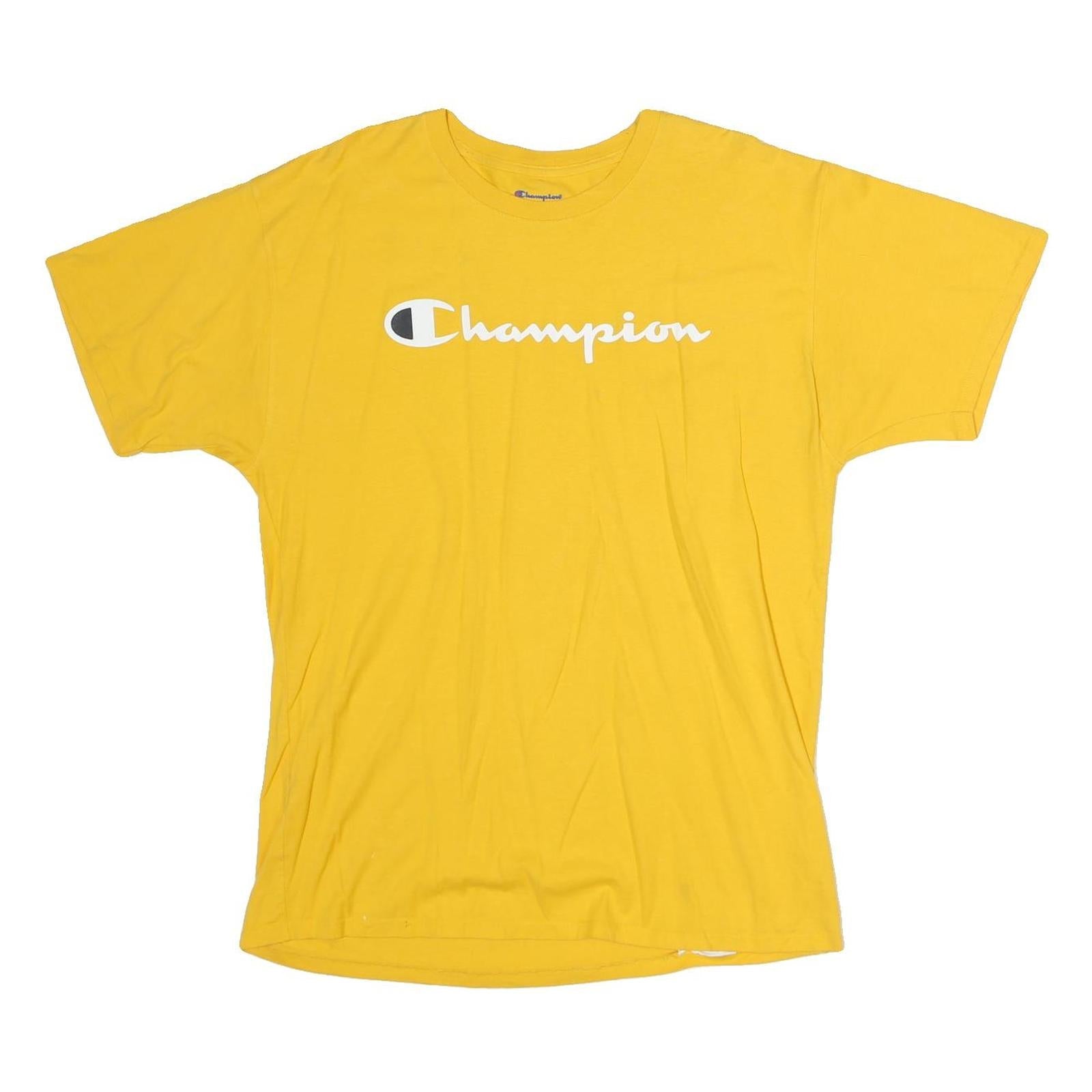 Buy CHAMPION Mens Yellow Logo Print T-Shirt L Short Sleeve Crew Neck Cotton Casual Refurbished - $15.59 CHAMPION Mens Yellow Logo Print T-Shirt L Short Sleeve Crew Neck Cotton Casual Refurbished - N/A refurbished available on Cerqular