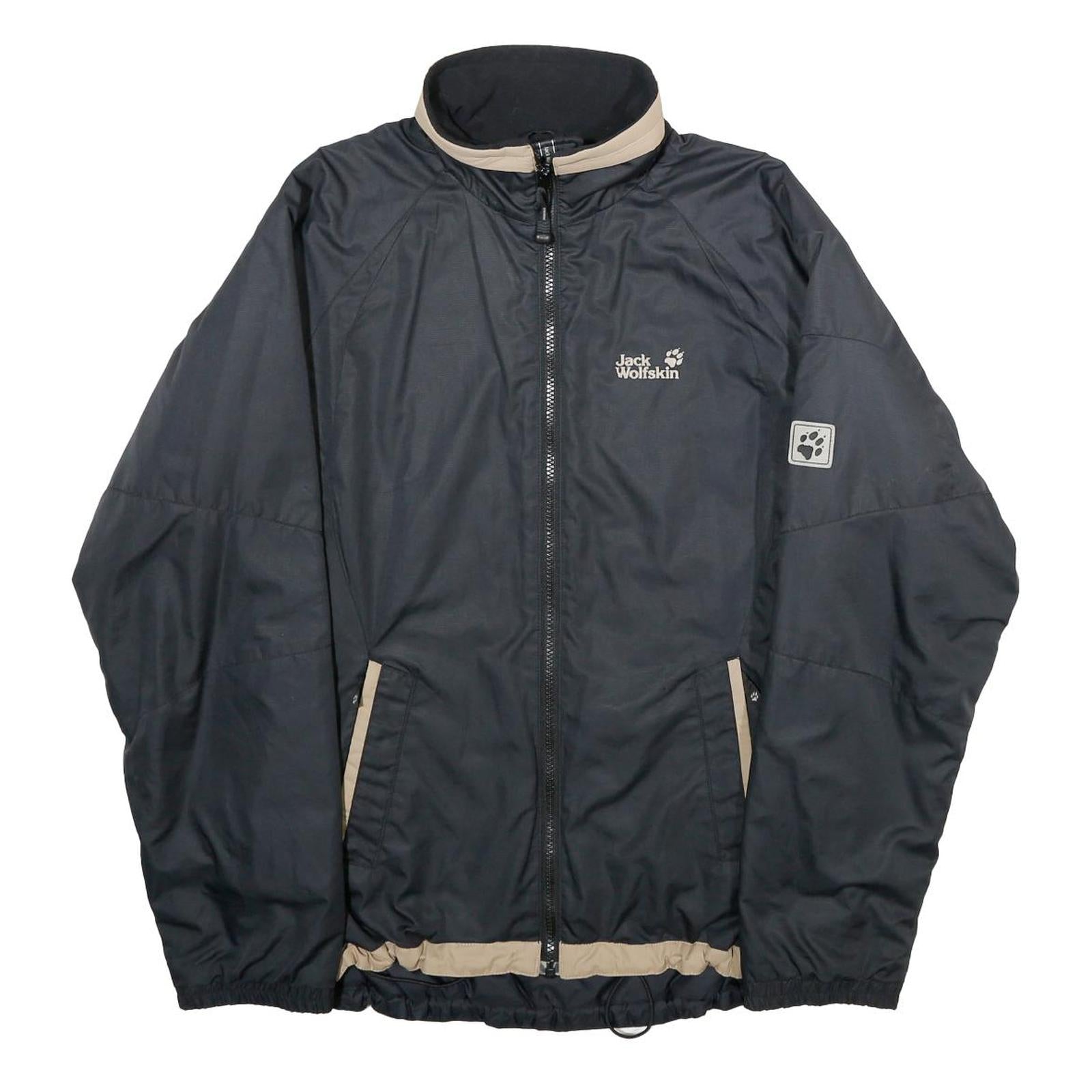 JACK WOLFSKIN Womens Black & Beige Outdoor Jacket UK 12 Polyester Zip Collar Refurbished - N/A refurbished available on Cerqular