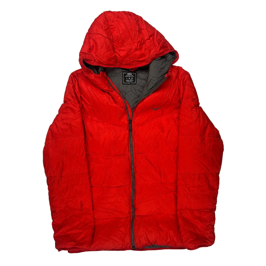 Buy Nike Puffer - Large Red Polyester Refurbished - $87.09 Nike Puffer - Large Red Polyester Refurbished - Thrifted (note: this is a term often used to describe second- refurbished available on Cerqular