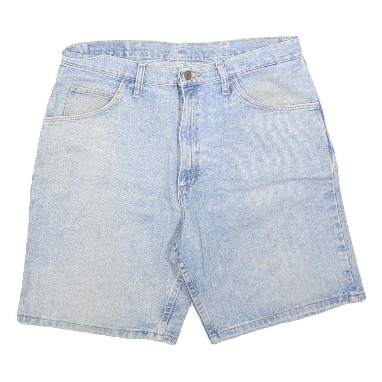 WRANGLER Mens Light Blue Denim Casual Shorts L W34 Classic Fit Cotton Blend Refurbished - N/A refurbished available on Cerqular