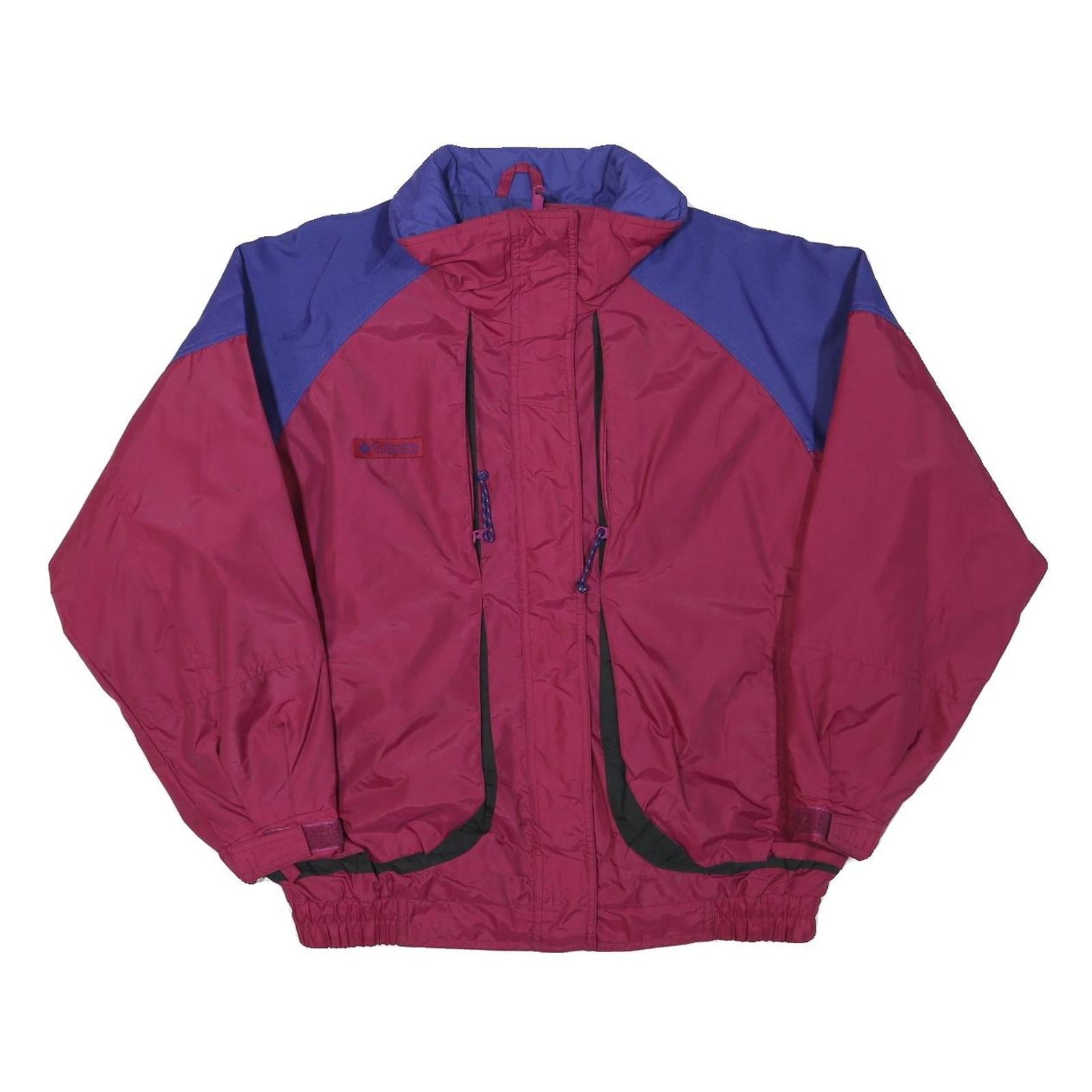 COLUMBIA Womens Burgundy & Blue Outdoor Jacket L Polyester Blend Zip Casual Refurbished - N/A refurbished available on Cerqular