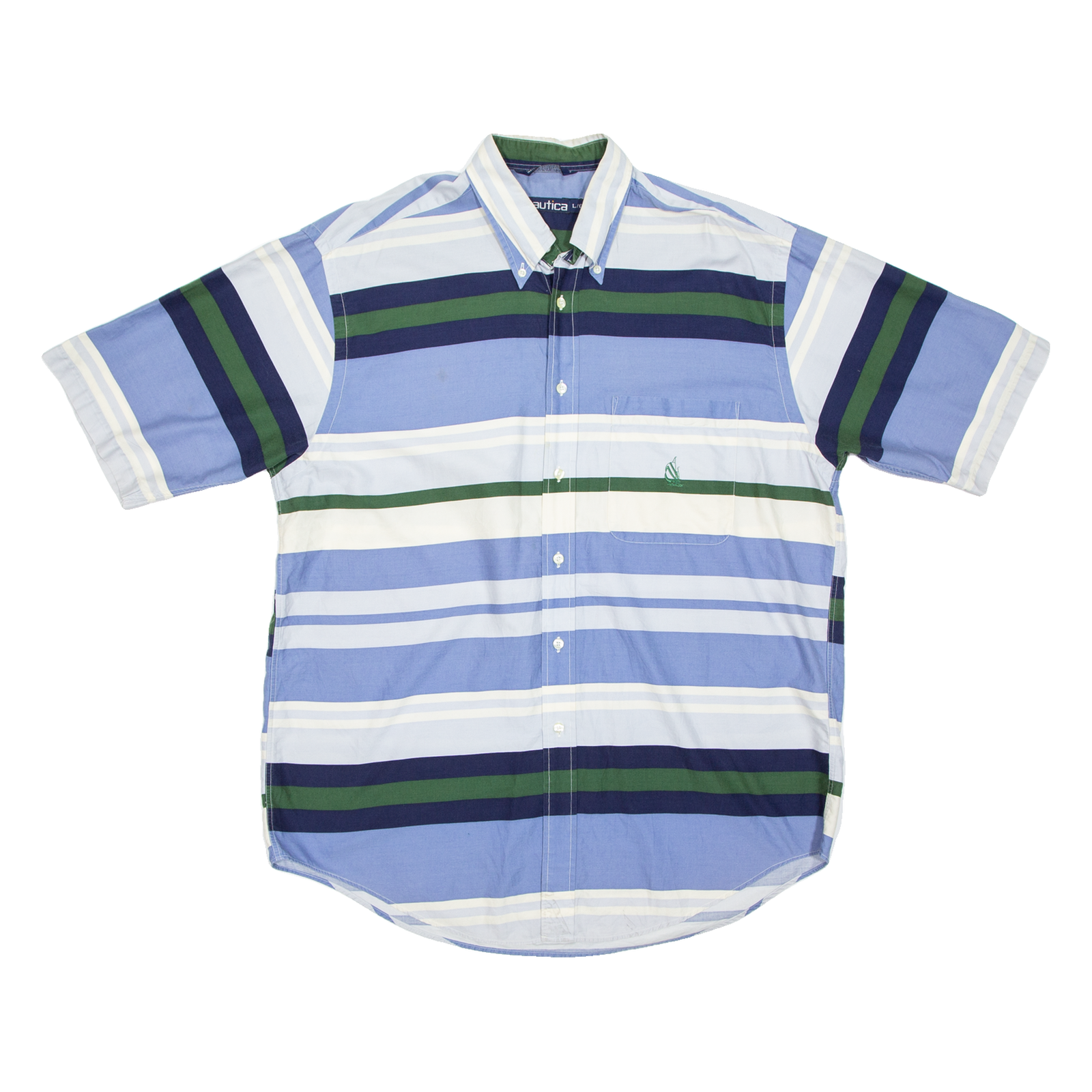 NAUTICA Mens Shirt Blue Striped L Refurbished - N/A refurbished available on Cerqular