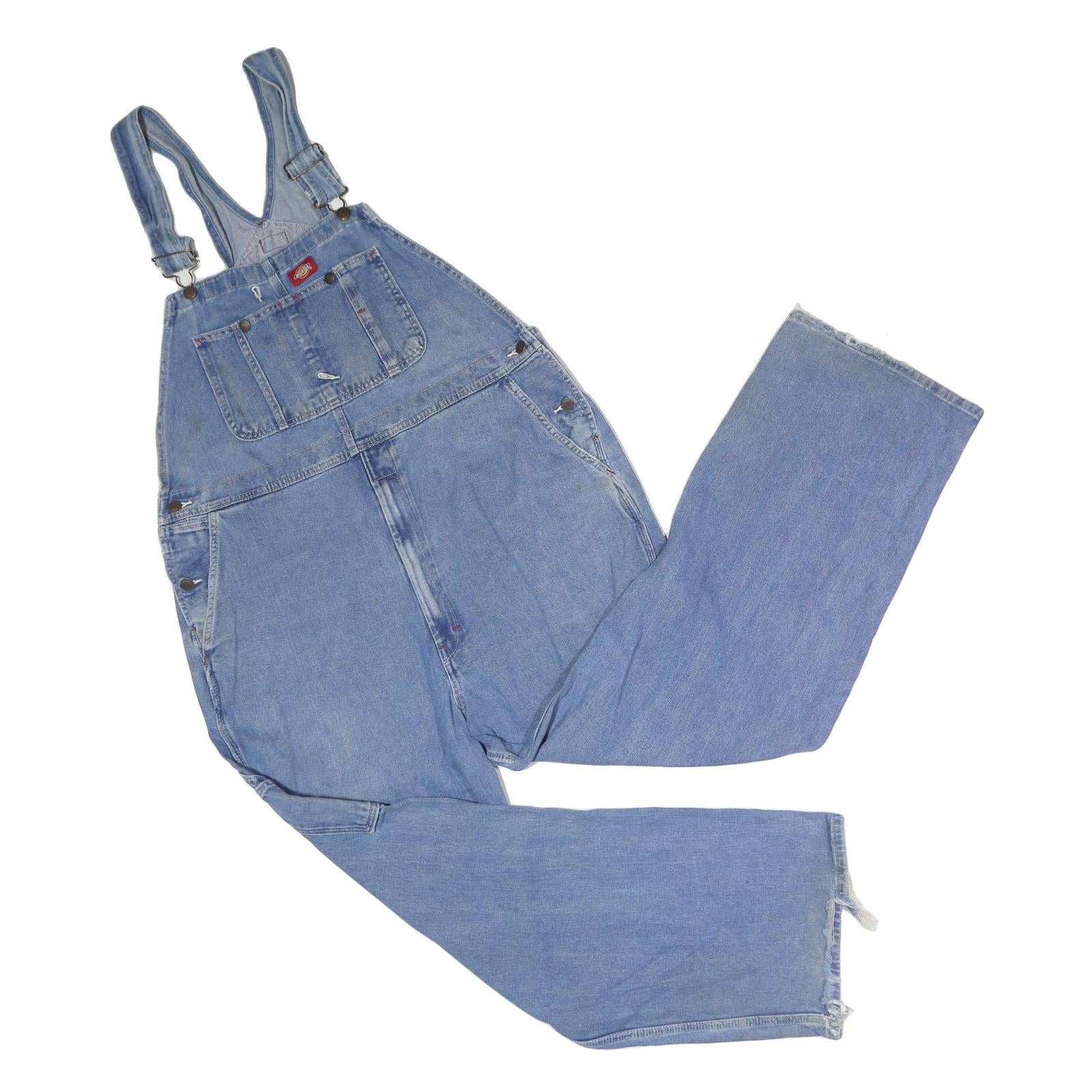 DICKIES Mens Blue Denim Relaxed Cotton Dungarees XL W40 L32 Workwear Refurbished - N/A refurbished available on Cerqular