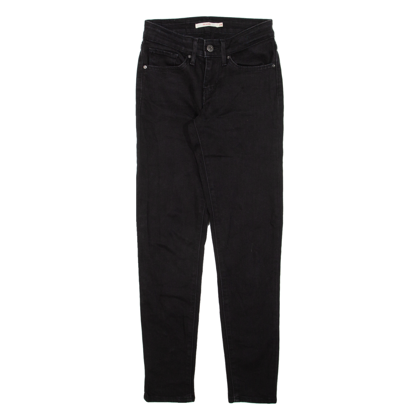 LEVI'S 711 Womens Jeans Black Slim Skinny W24 L27 Refurbished - N/A refurbished available on Cerqular