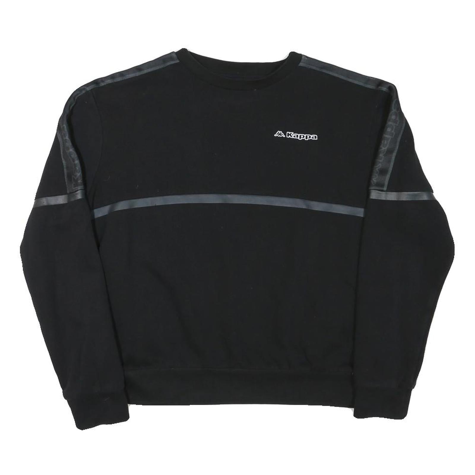 KAPPA Womens Black Crew Neck M Logo Sweatshirt Cotton Blend Casual Sporty Refurbished - N/A refurbished available on Cerqular