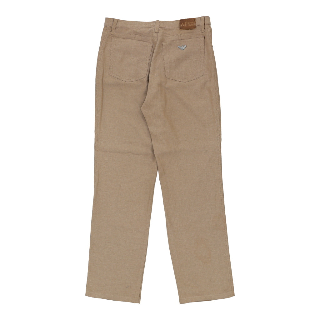 Armani Jeans Trousers - 30W UK 10 Beige Polyester Blend Refurbished - Thrifted (note: this is a term often used to describe second- refurbished available on Cerqular