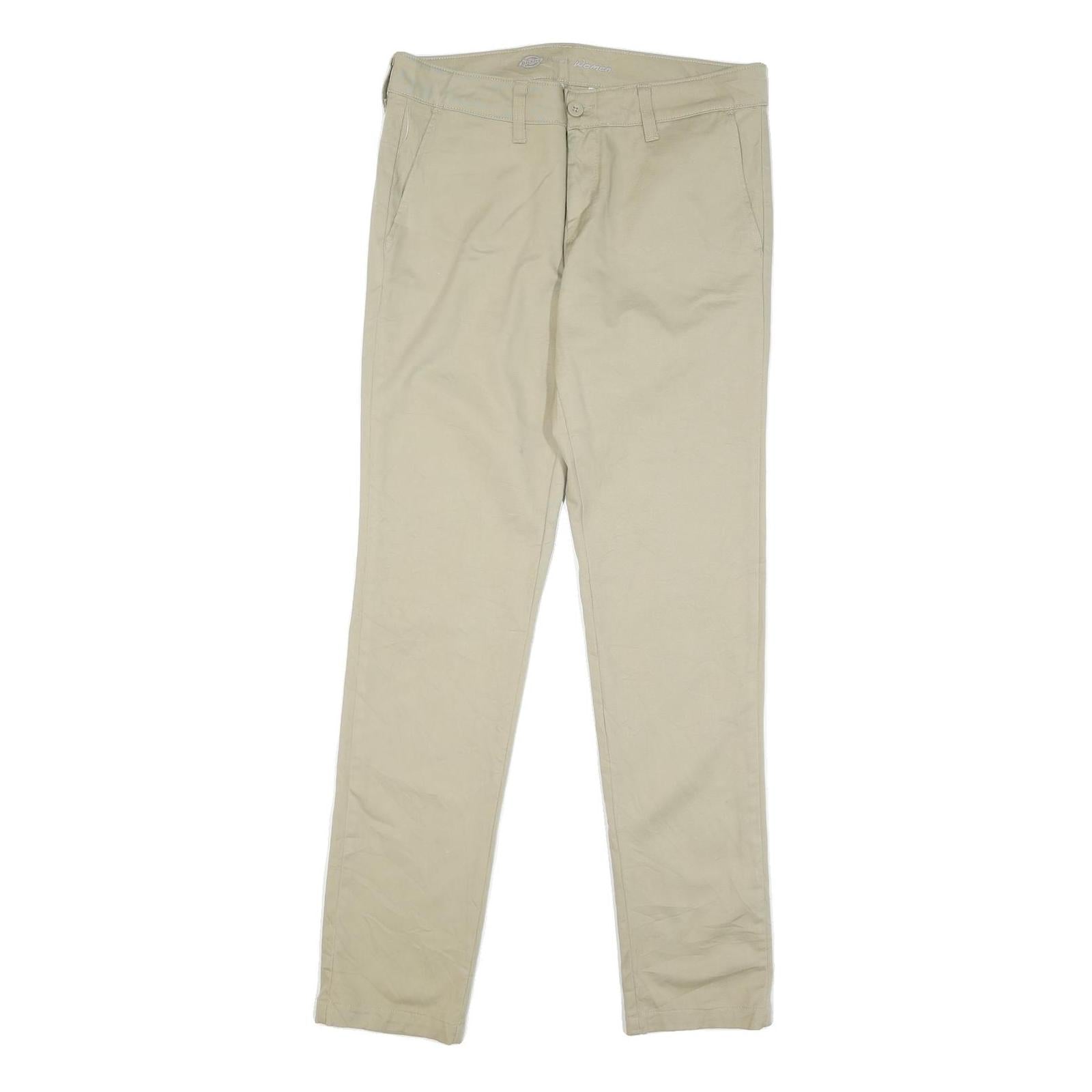 DICKIES Womens Regular Beige Cotton Blend Trousers W34 L33 Casual Workwear Zip Refurbished - N/A refurbished available on Cerqular