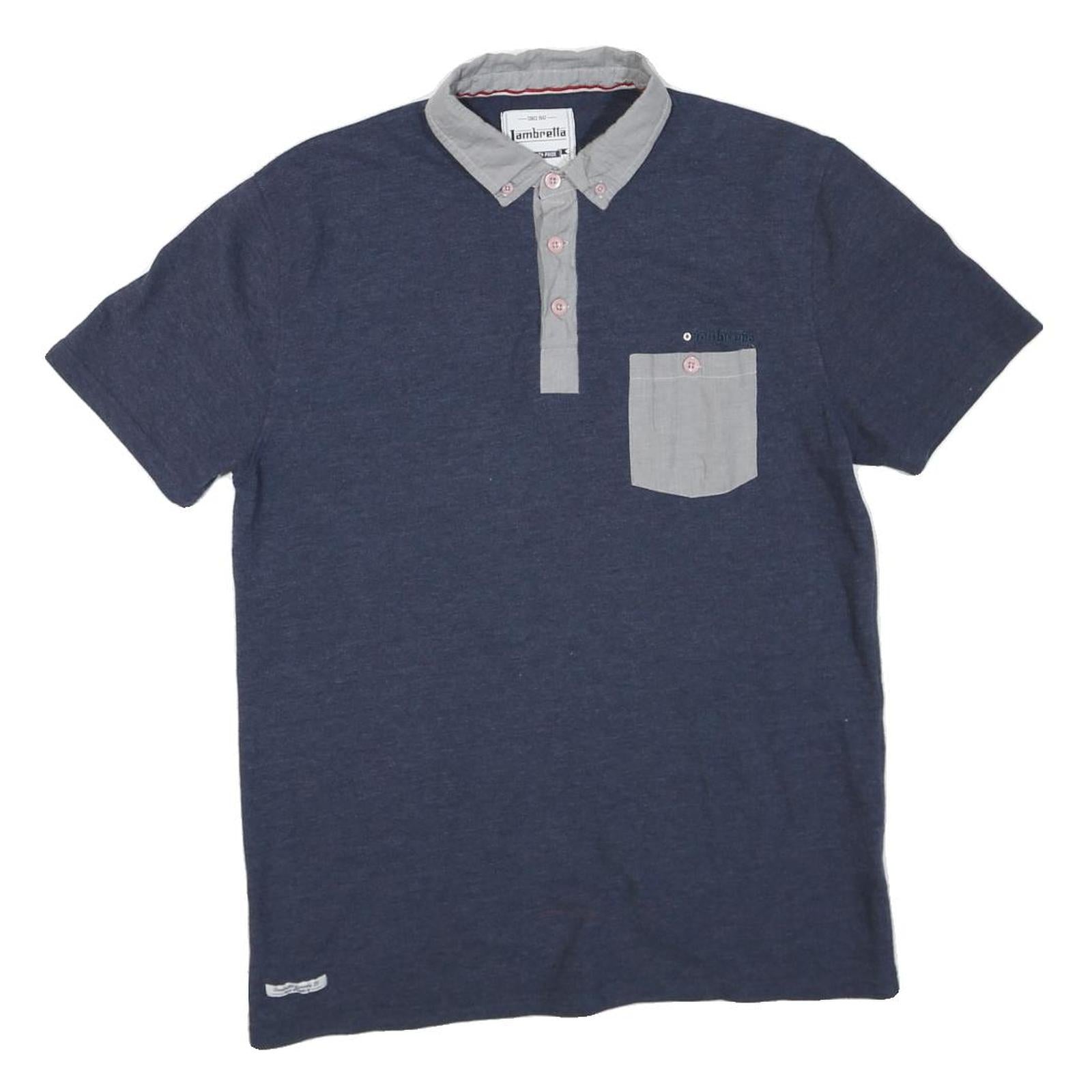 Buy LAMBRETTA Mens Blue & Grey Button-Down Collar Short Sleeve Plain M Cotton Blend Refurbished - $24.70 LAMBRETTA Mens Blue & Grey Button-Down Collar Short Sleeve Plain M Cotton Blend Refurbished - N/A refurbished available on Cerqular