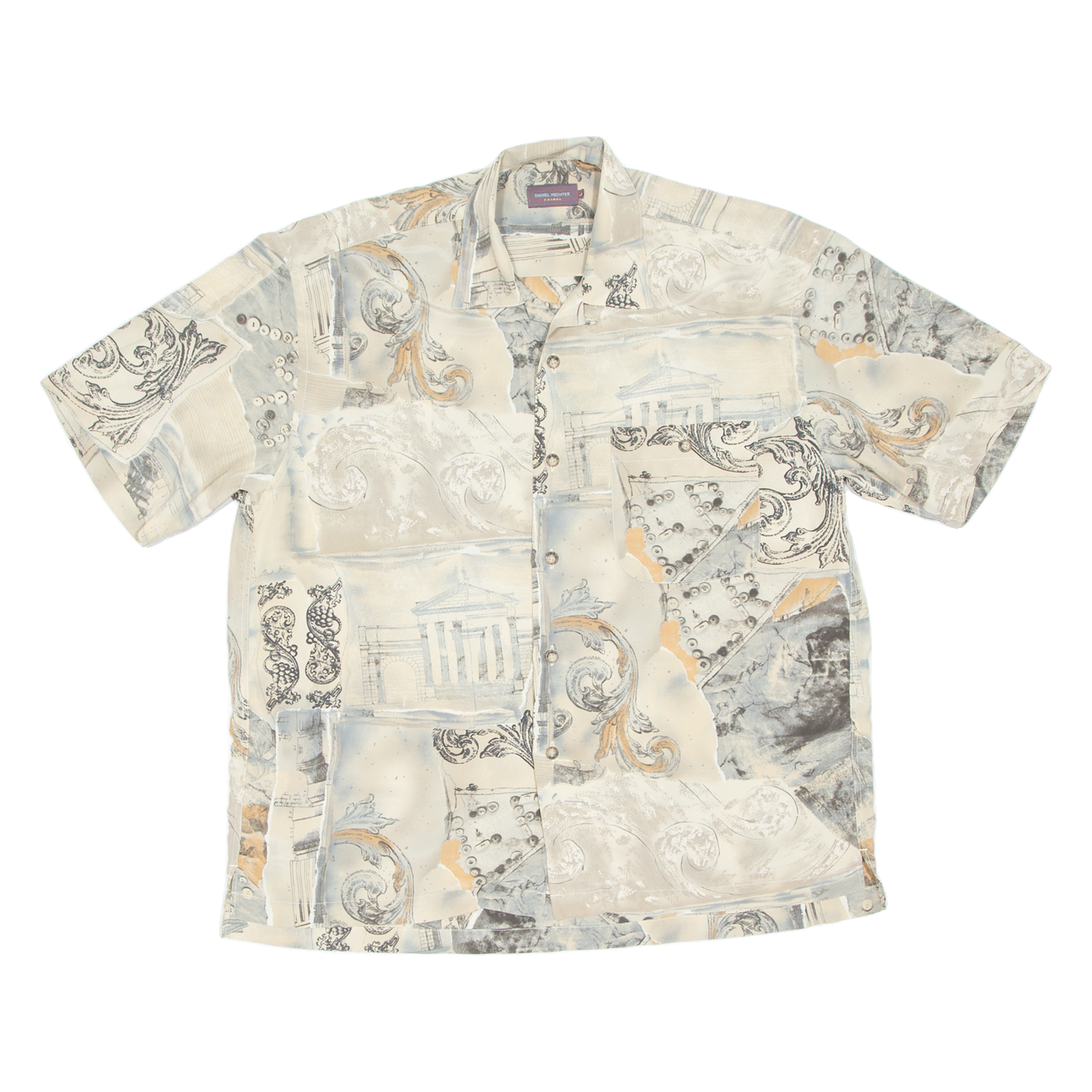 DANIEL HECHTER Mens Shirt Beige Crazy Pattern L Refurbished - N/A refurbished available on Cerqular