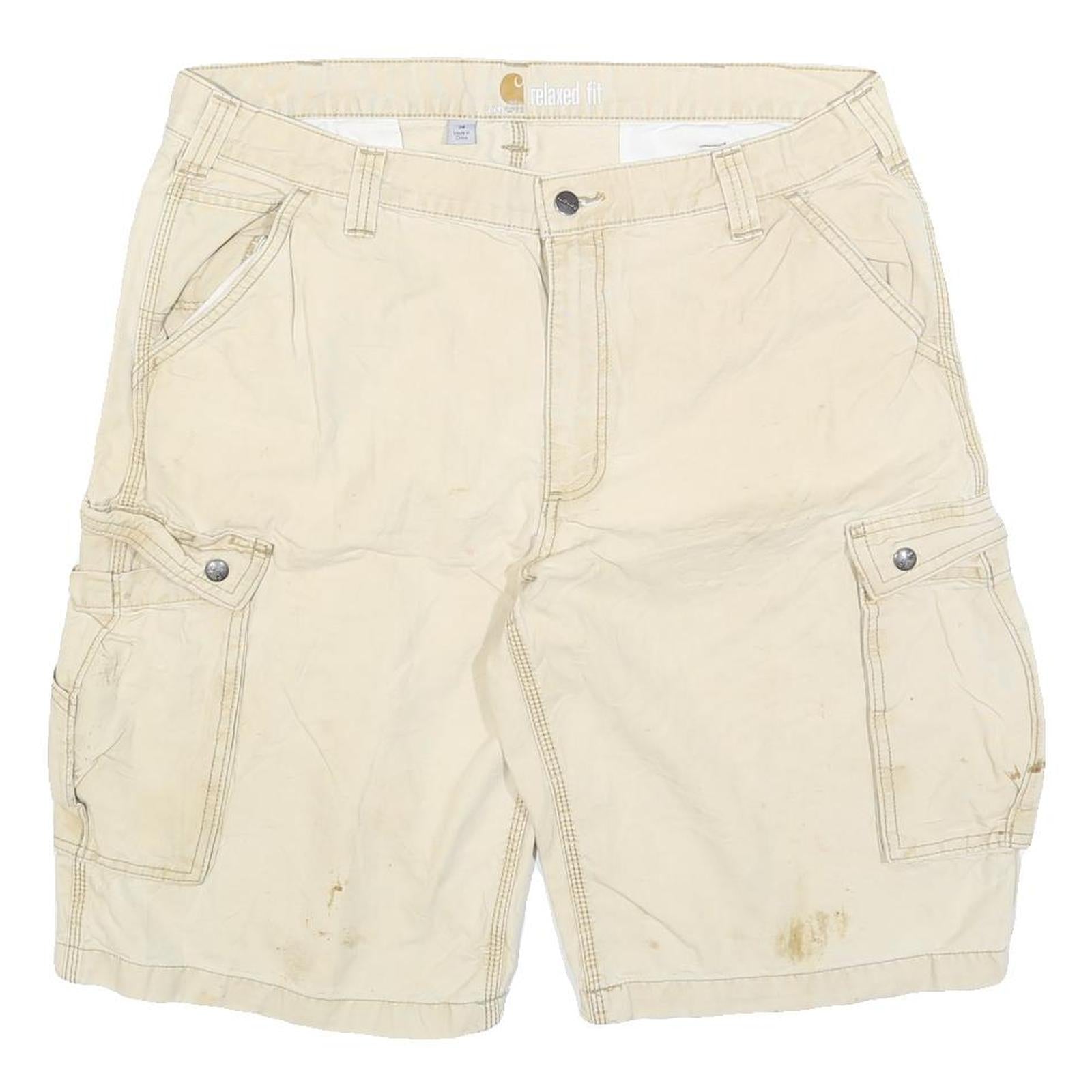 CARHARTT Mens Shorts Beige Cargo Relaxed Fit XL W38 Durable Workwear Refurbished - N/A refurbished available on Cerqular
