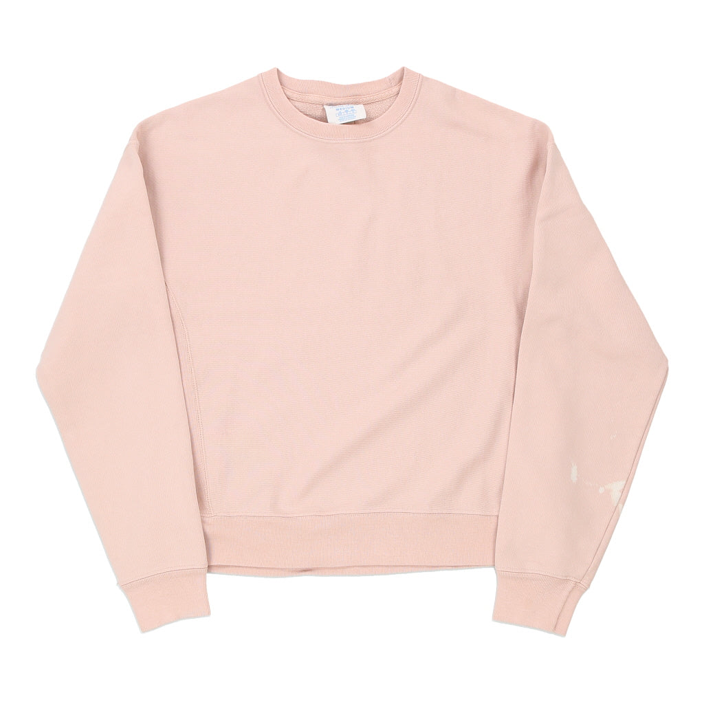 Reverse Weave Champion Sweatshirt - Medium Pink Cotton Blend Refurbished - Thrifted (note: this is a term often used to describe second- refurbished available on Cerqular