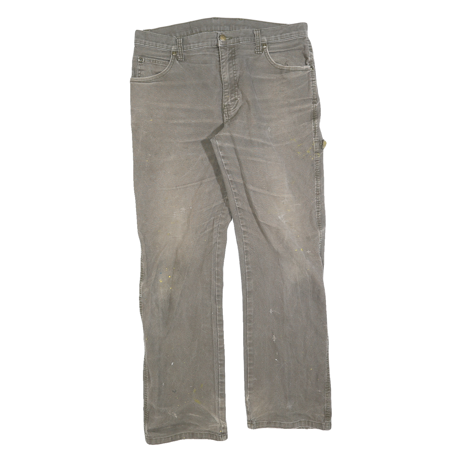 DICKIES Mens Regular Fit Jeans Brown Cotton Blend W34 L32 Workwear Utility Zip Refurbished - N/A refurbished available on Cerqular