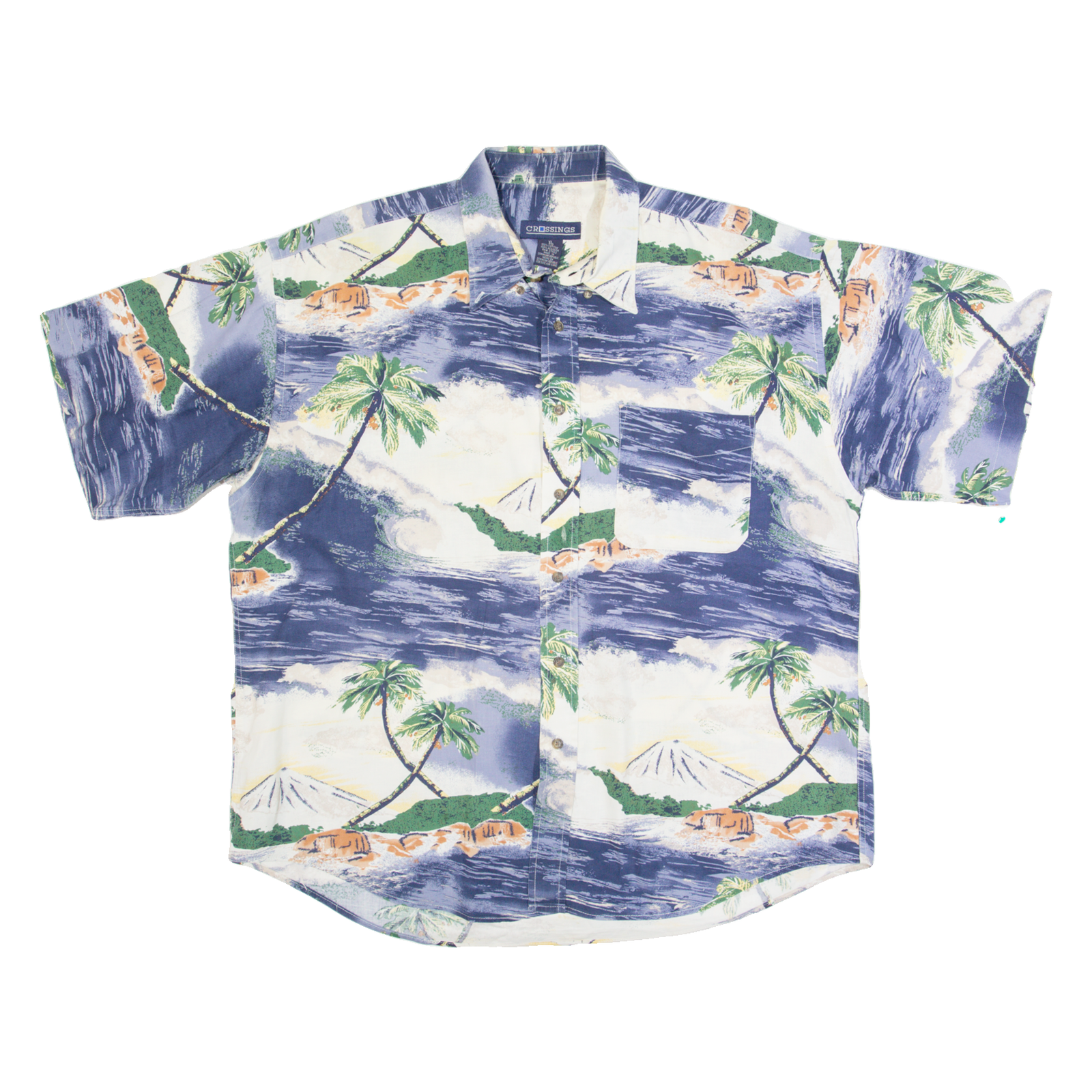 CROSSINGS Mens Hawaiian Shirt White XL Refurbished - N/A refurbished available on Cerqular