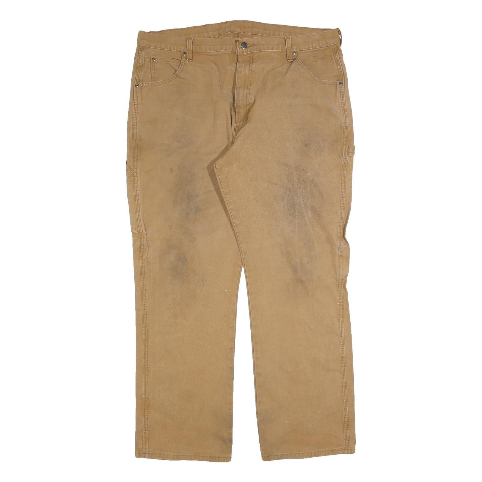DICKIES Mens Regular Fit Beige Cotton Blend Jeans W40 L32 Workwear Straight Zip Refurbished - N/A refurbished available on Cerqular
