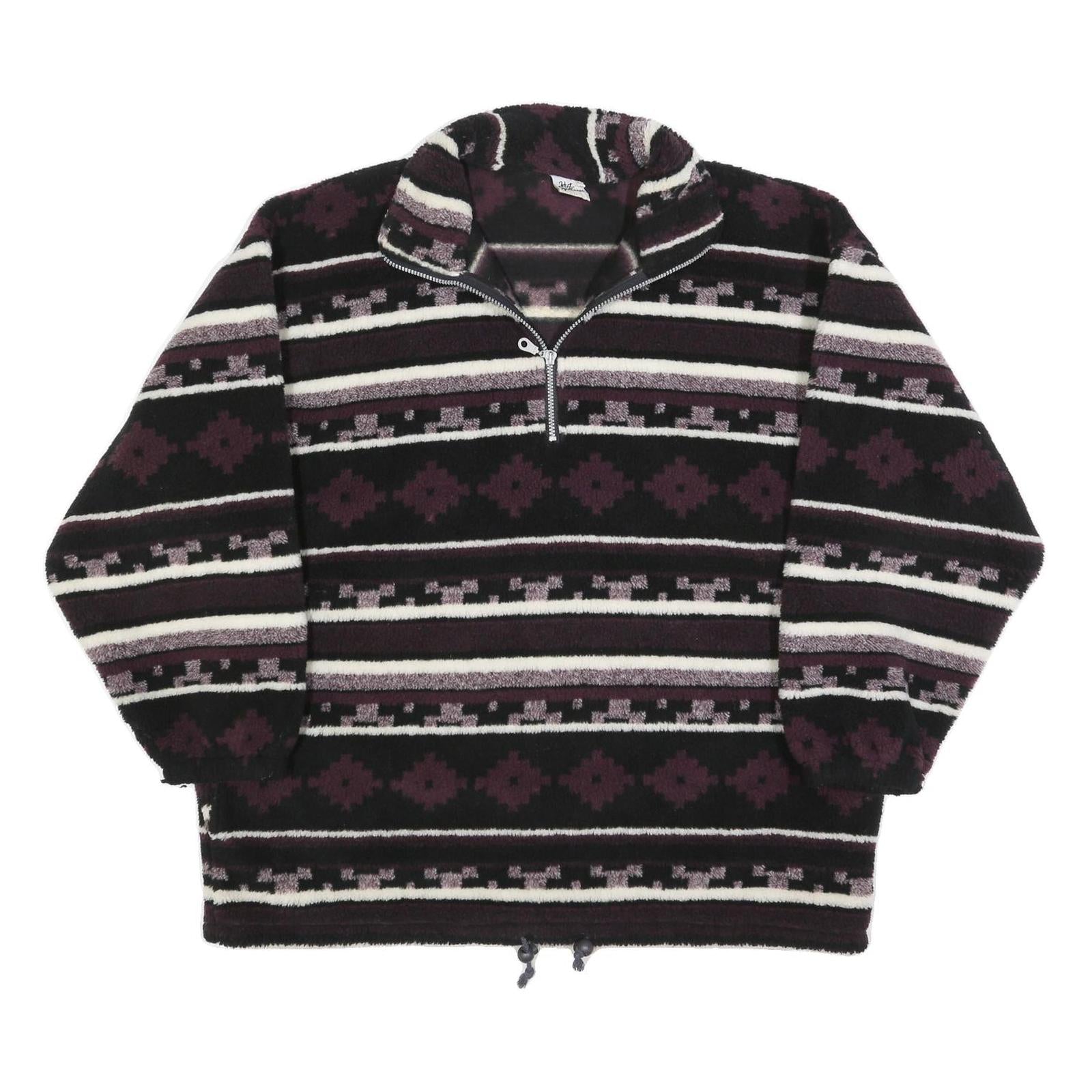 HOT SPORTSWEAR Mens Black & Purple Patterned Pullover Sweatshirt XL Half Zip Refurbished - N/A refurbished available on Cerqular
