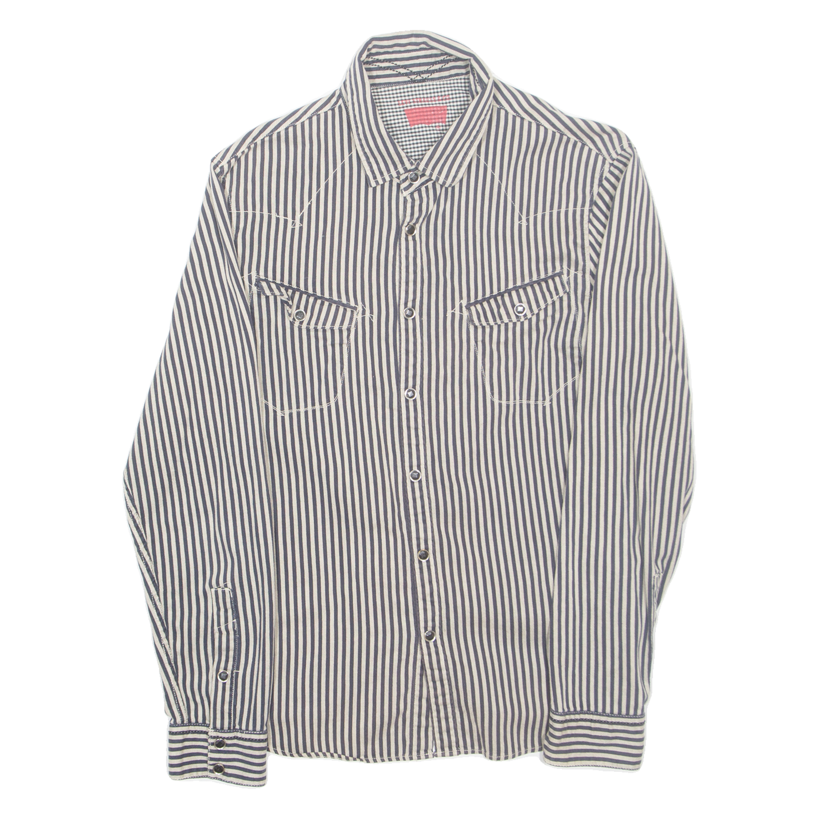 LEVI'S Mens Shirt Black Striped Long Sleeve M Refurbished - N/A refurbished available on Cerqular