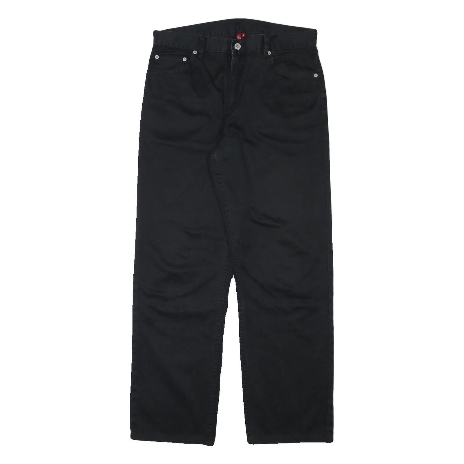 Buy Mens Black Cotton Blend Regular Fit Straight Leg Trousers W32 L30 Classic Zip Refurbished - $23.39 Mens Black Cotton Blend Regular Fit Straight Leg Trousers W32 L30 Classic Zip Refurbished - N/A refurbished available on Cerqular