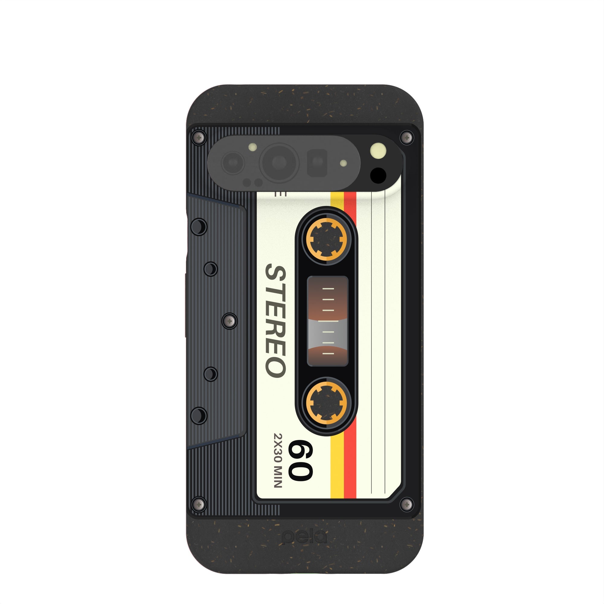 Black Cassette Google Pixel 9 Pro XL Case Refurbished - Pela Case refurbished available on Cerqular
