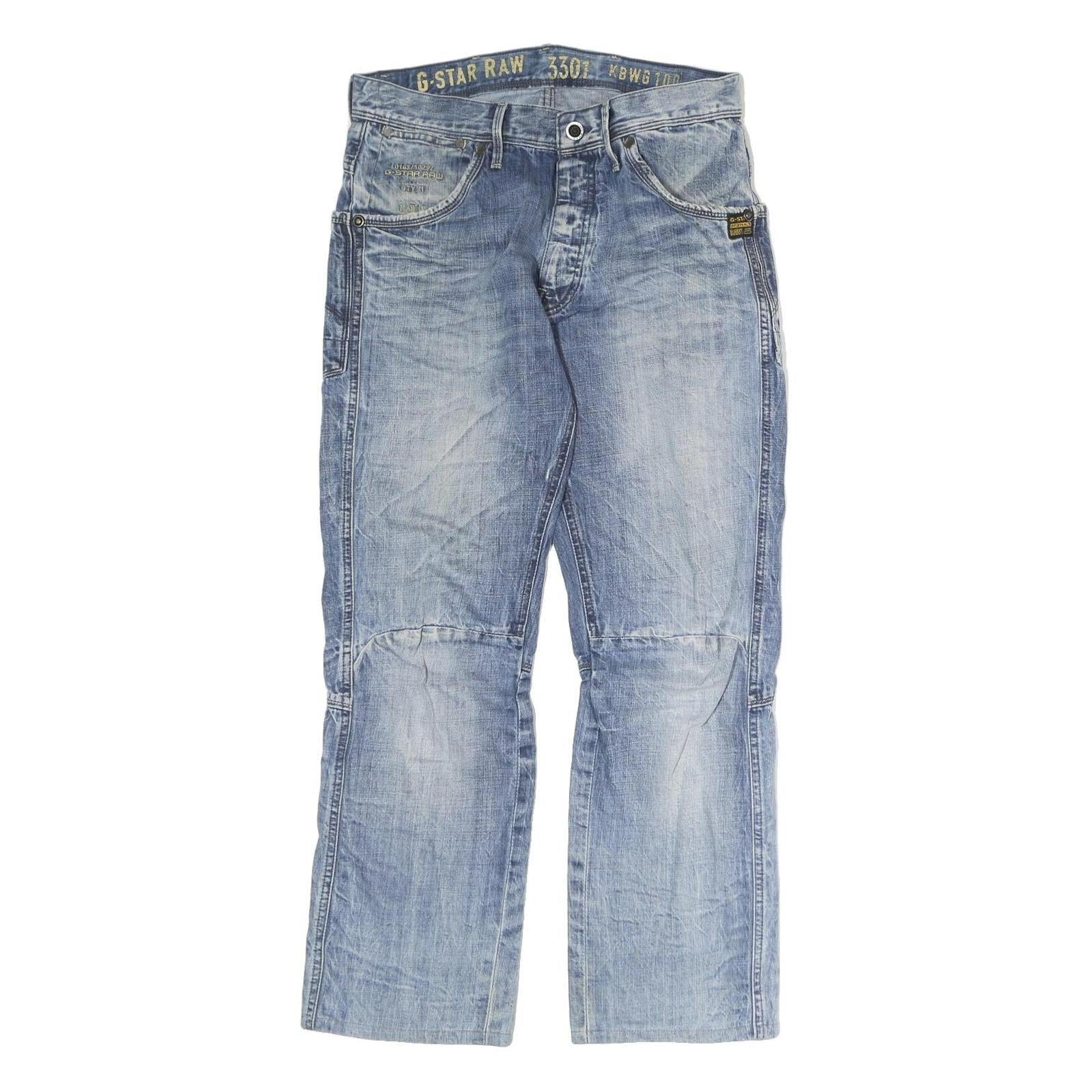 G-STAR Mens Jeans Blue Regular Straight Denim Medium W32 L29 Zip Casual Refurbished - N/A refurbished available on Cerqular