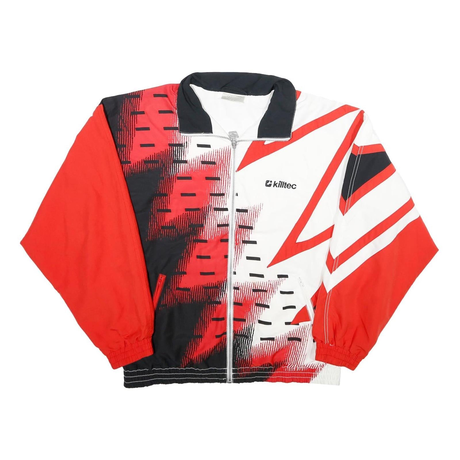 KILLTEC Mens Red & Black White Geometric Track Jacket S Polyester Zip Refurbished - N/A refurbished available on Cerqular