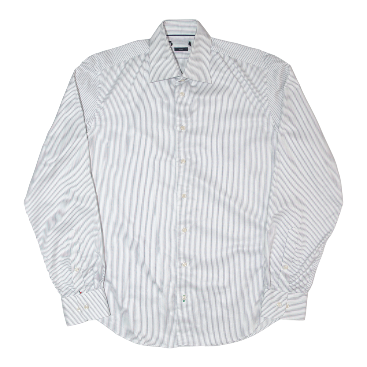 TOMMY HILFIGER Fitted Mens Shirt White Striped Long Sleeve L Refurbished - N/A refurbished available on Cerqular