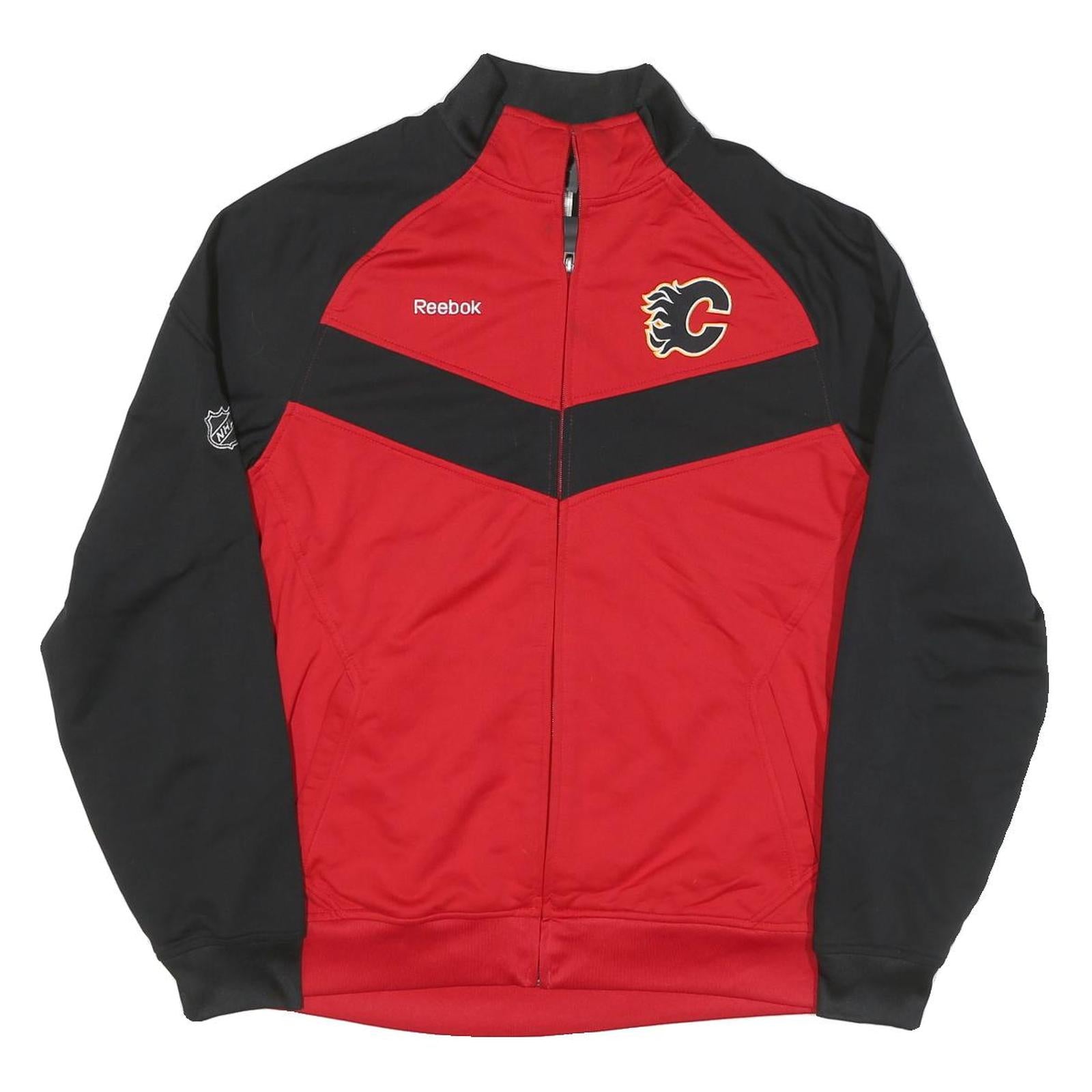 REEBOK Mens Red & Black NHL Hockey Track Jacket M Polyester Blend Zip Sportswear Refurbished - N/A refurbished available on Cerqular
