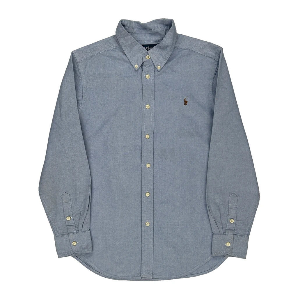 Age 10-12 Ralph Lauren Shirt - Large Blue Cotton Refurbished - Thrifted (note: this is a term often used to describe second- refurbished available on Cerqular