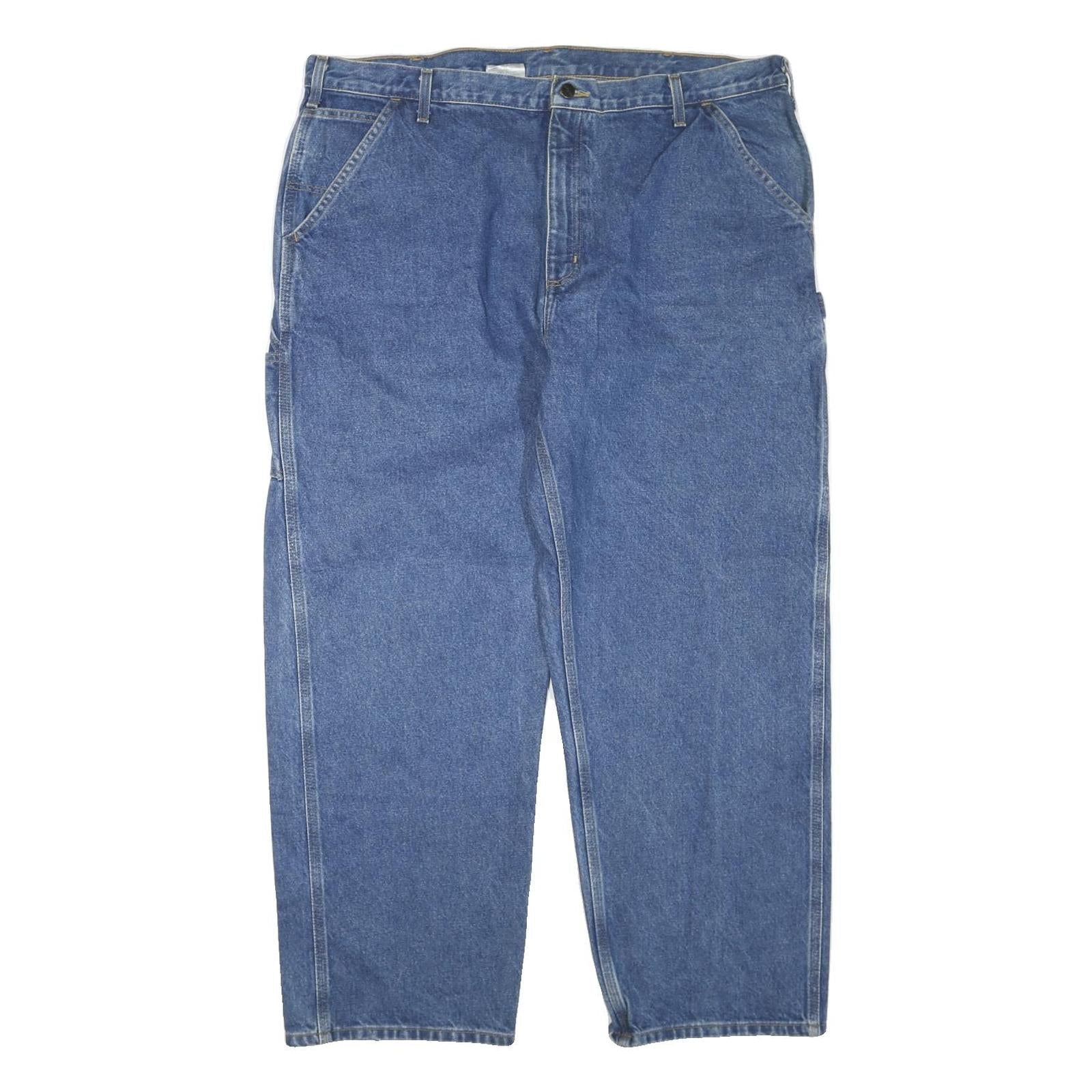 CARHARTT Mens Blue Regular Fit Straight Leg Denim Jeans W42 L30 Workwear Refurbished - N/A refurbished available on Cerqular