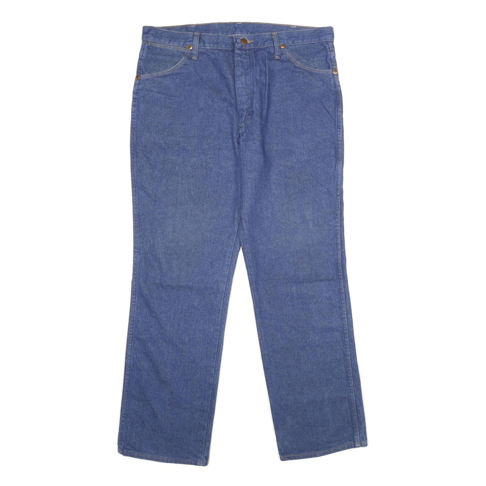 WRANGLER Mens Regular Fit Blue Denim Jeans W36 L30 Classic Zip Closure Comfort Refurbished - N/A refurbished available on Cerqular