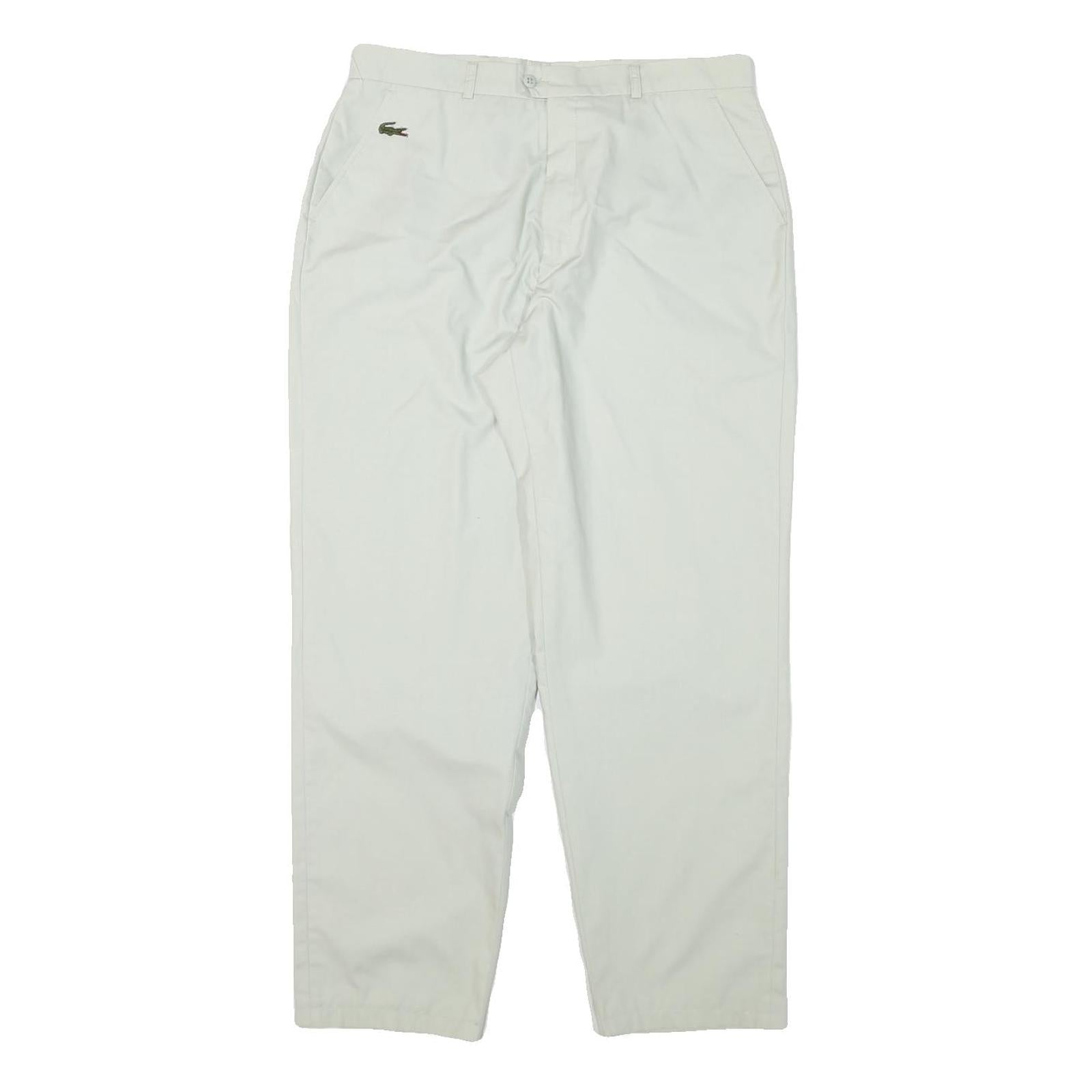 Buy LACOSTE Mens Cotton Blend White Relaxed Straight Trousers W31 L27 Casual Summer Refurbished - $37.69 LACOSTE Mens Cotton Blend White Relaxed Straight Trousers W31 L27 Casual Summer Refurbished - N/A refurbished available on Cerqular