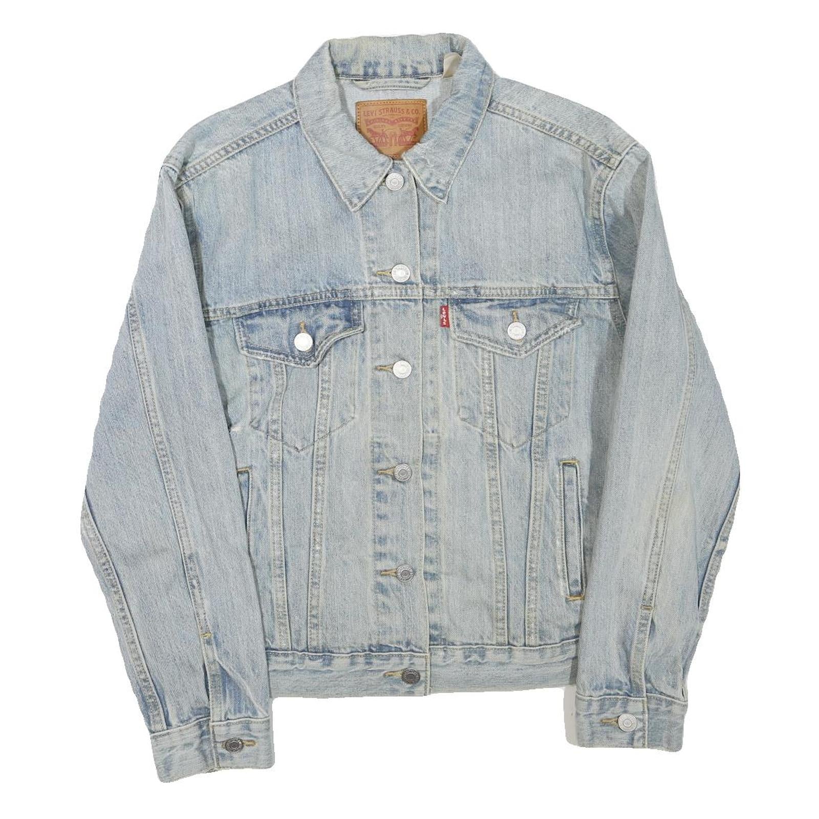 LEVI'S Mens Blue Denim Jacket S Cotton Blend Classic Button Closure Casual Refurbished - N/A refurbished available on Cerqular