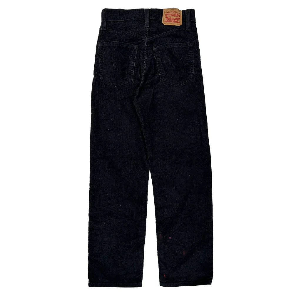 Levis Cord Trousers - 24″ Waist Black Corduroy Refurbished - Thrifted (note: this is a term often used to describe second- refurbished available on Cerqular