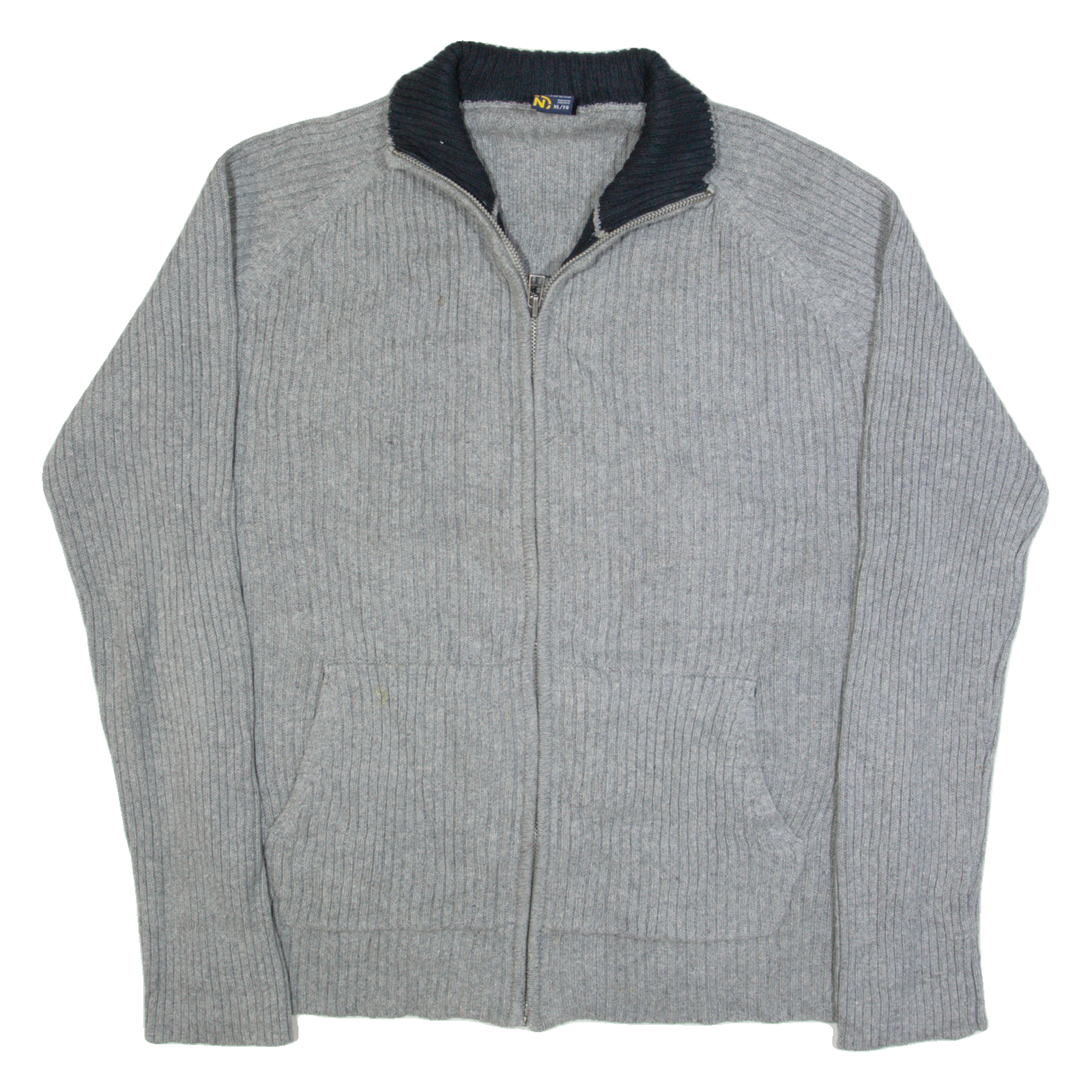 NAUTICA Mens Cardigan Grey High Neck Tight Knit XL Refurbished - N/A refurbished available on Cerqular