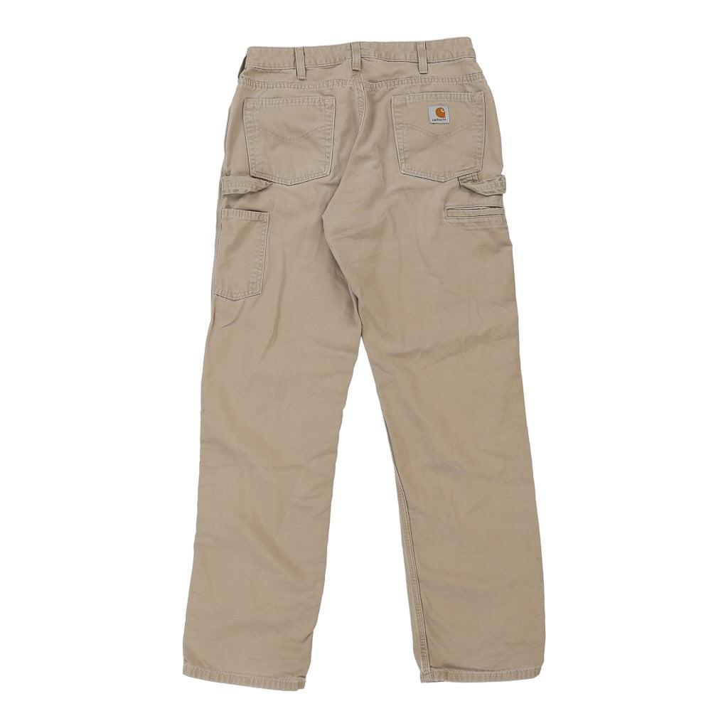Carhartt Carpenter Trousers - 30W UK 10 Beige Cotton | Size: UK 10 Refurbished - Thrifted (note: this is a term often used to describe second- refurbished available on Cerqular